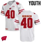 Youth Wisconsin Badgers NCAA #40 Elroy Hirsch White Authentic Under Armour Stitched College Football Jersey AT31W47HV